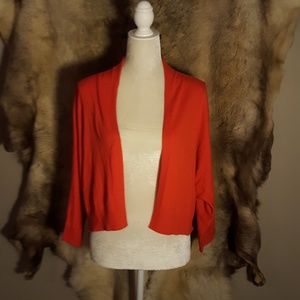 Orange Cropped Dolman 3/4 Sleeve Sweater XL